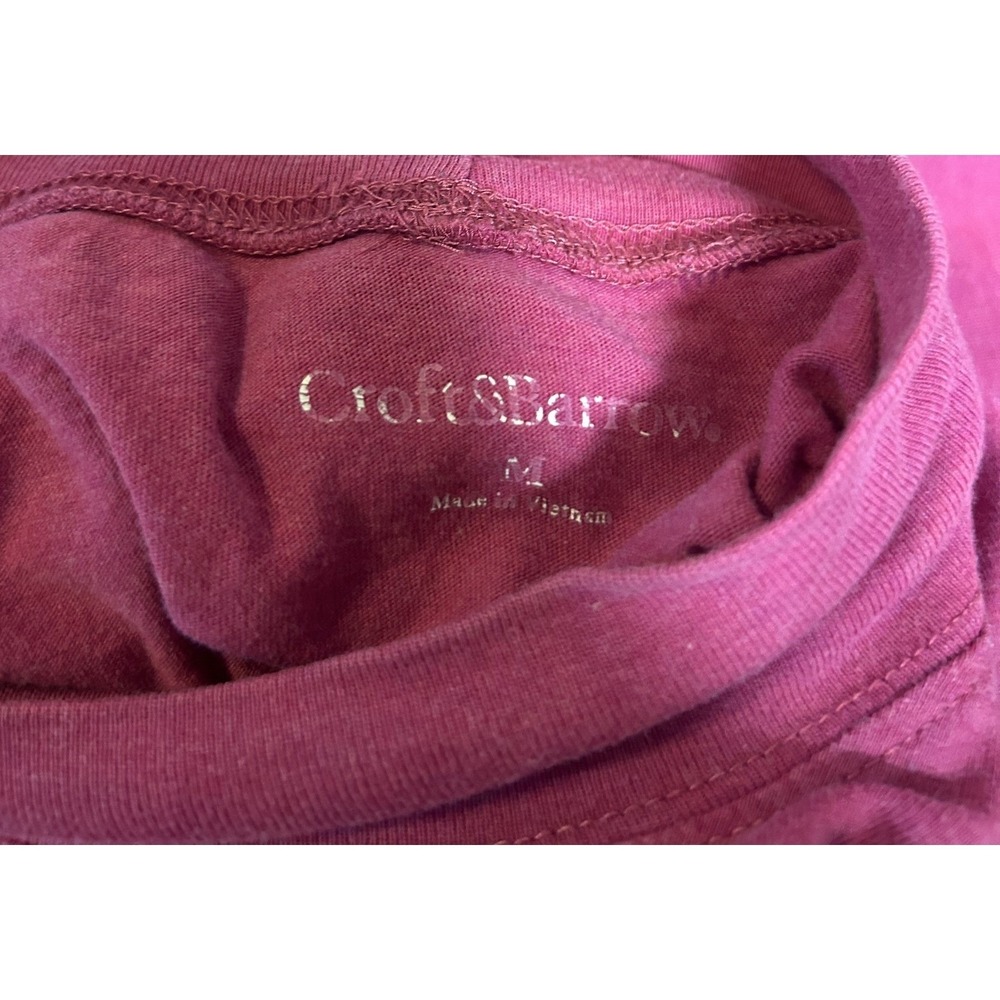 Croft & Barrow Top Womens M Cotton Pink Casual Modest Minimalist Mock Neck - Picture 5 of 7